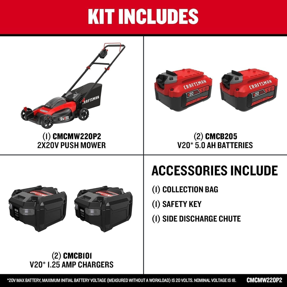 CRAFTSMAN V20 Lawn Mower, Push Mower