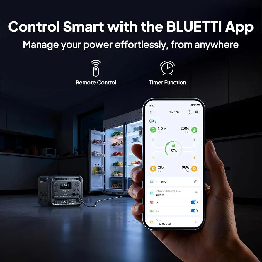 BLUETTI Elite 300 Portable Power Station with Solar Cable 3014.4Wh 2400W