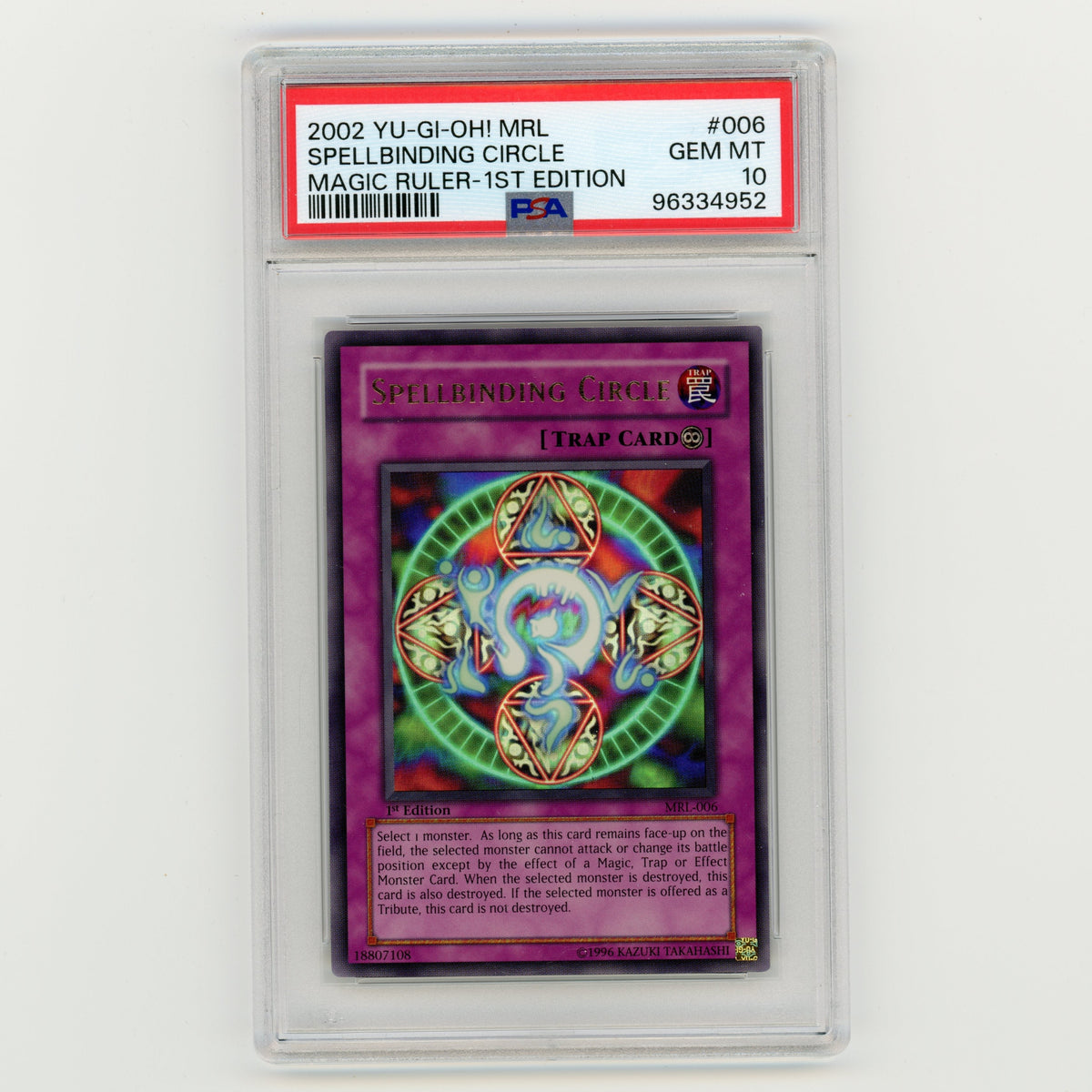 2002 Yu-Gi-Oh MRL Spellbinding Circle Magic Ruler 1st Edition #006 PSA 10 (#AF1)