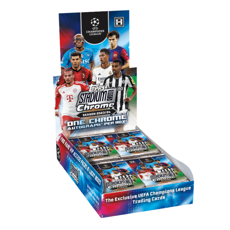 2023/24 Topps Stadium Club Chrome UEFA Soccer Hobby 12 Box Case