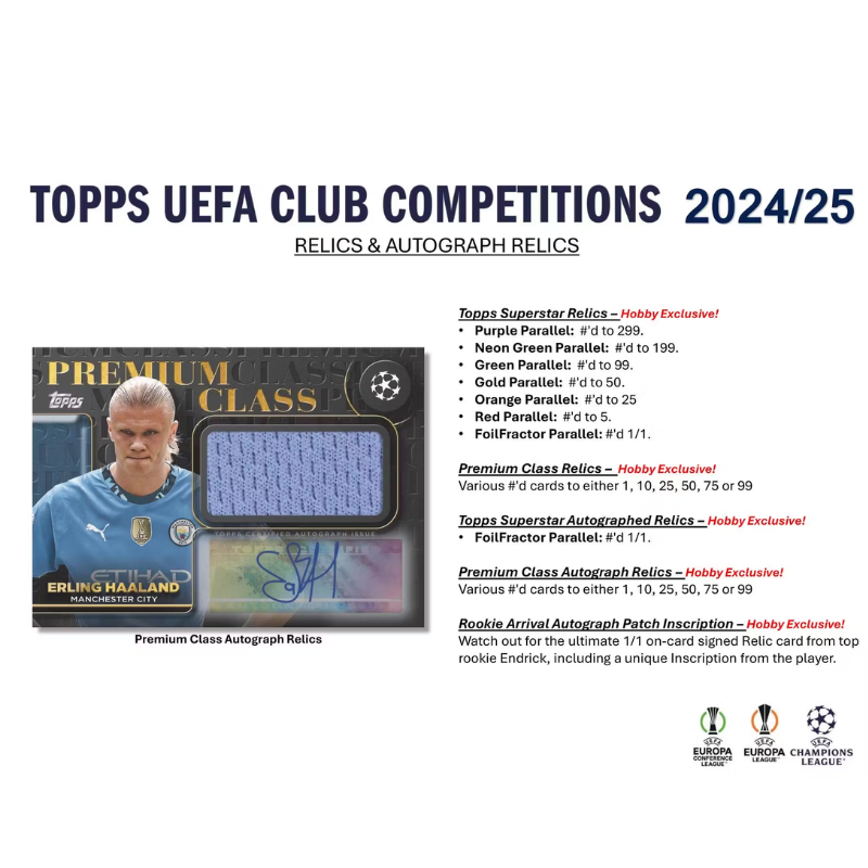 2024/25 Topps UEFA Club Competitions Soccer Hobby 12-Box Case