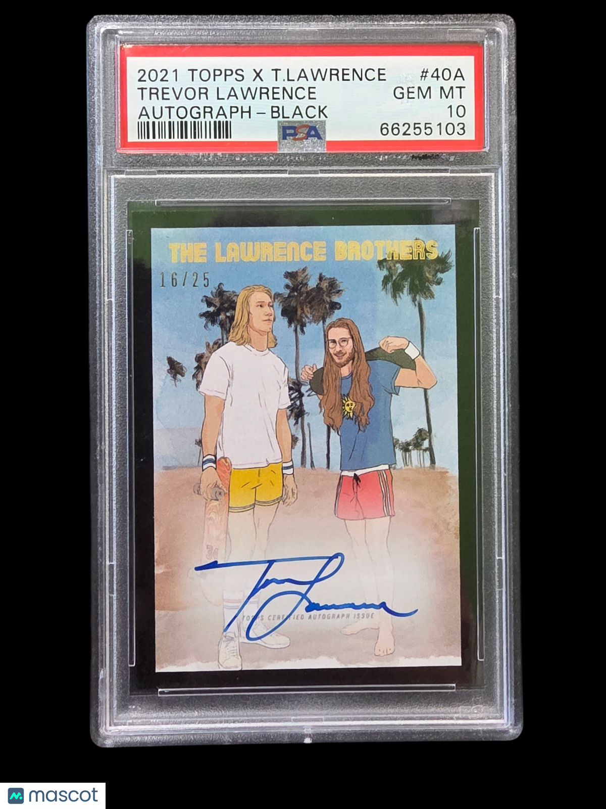 2021 Topps X Trevor Lawrence Trevor Lawrence #40A Autograph Black PSA 10