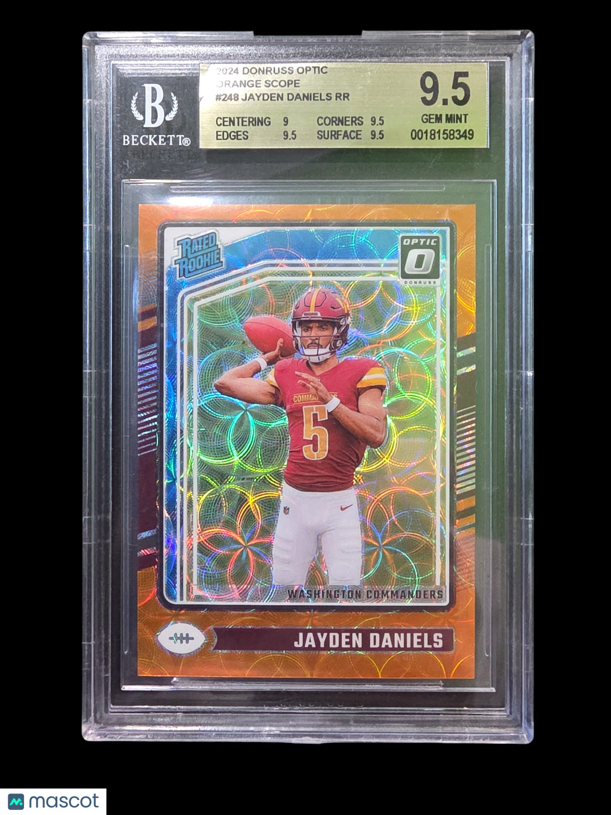 2024 Donruss Optic Orange Scope Jayden Daniels RR #248 BGS 9.5