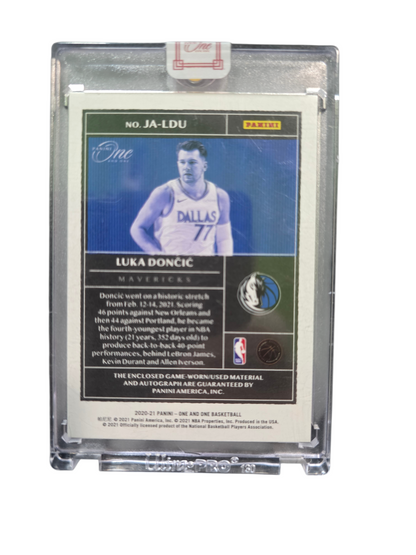 2020 Panini One and One Luka Dončić #JA-LDU 09/10 Game-Worn Patch