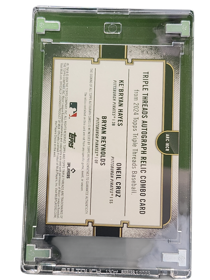 2024 Bryan Reynolds Ke'Bryan Hayes Oneil Cruz Auto Relic Combo -Used Memorabilia