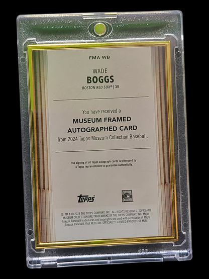 2024 Topps Museum Collection Wade Boggs #FMA-WB Museum Framed Autographed Card