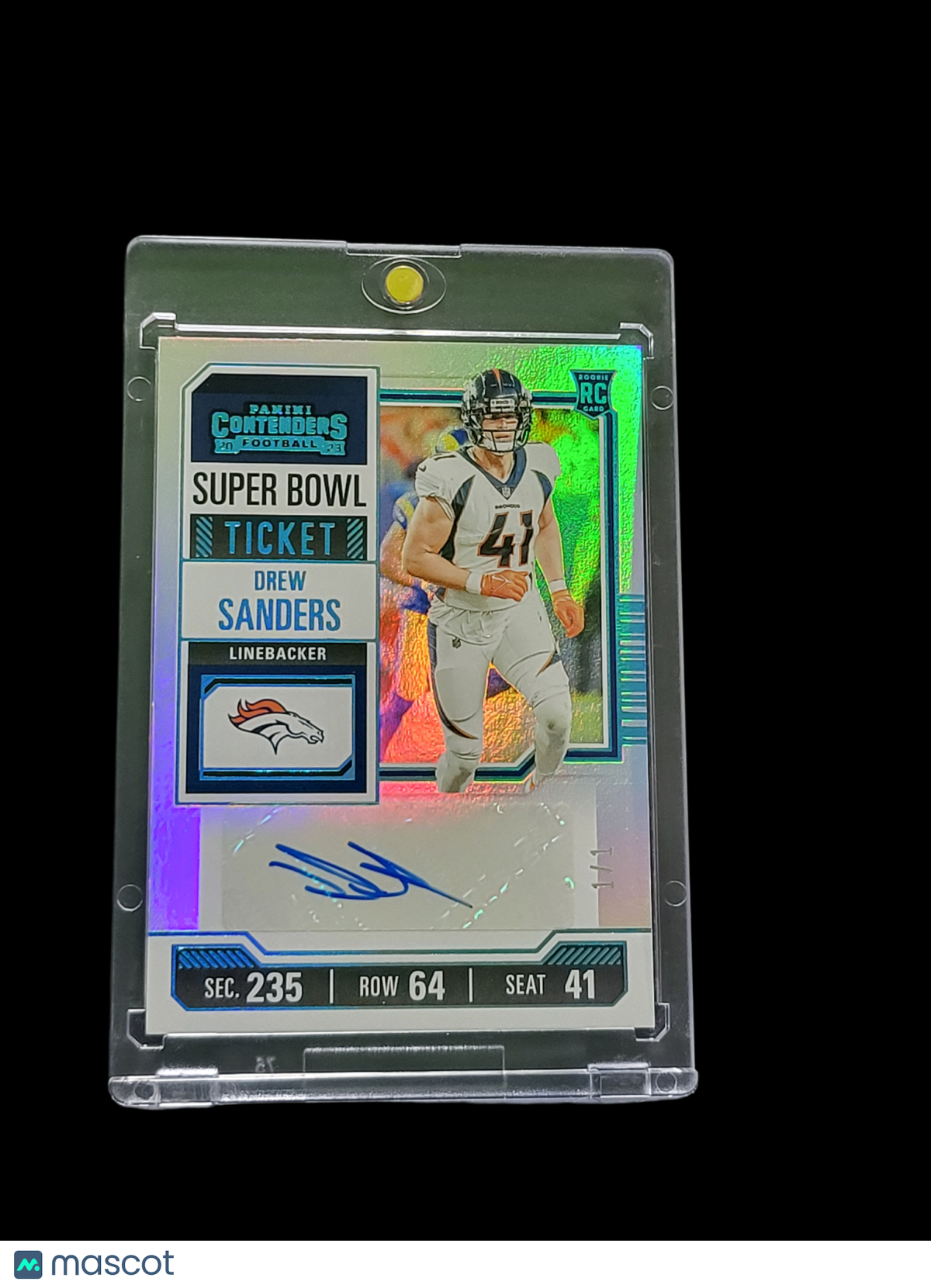 2023 Panini Contenders Football Super Bowl Ticket Drew Sanders #154 RC