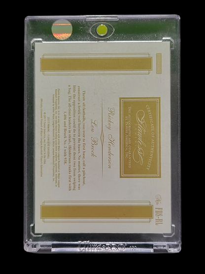 2017 Panini Flawless Rickey Henderson Lou Brock #FDS-RL Dual Autograph