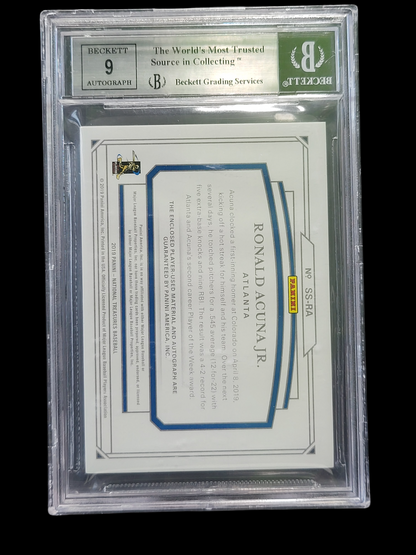 2019 Panini  Treasures Shadowbox Holo Silver Ronald Acuna Jr. #41 /5 BGS  Auto 9