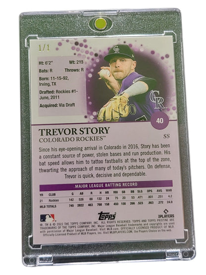 2022 Topps Pristine Trevor Story #40 1/1