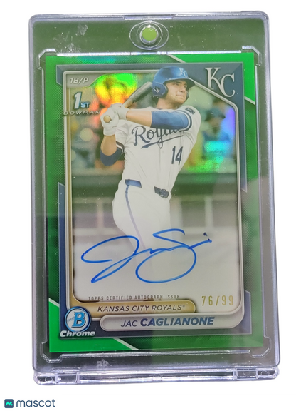 2024 Bowman Chrome Jac Caglianone #CPA-JC Green Refractor 76/99 1st Bowman