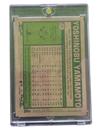 1962 Topps Heritage Yoshinobu Yamamoto #371 Gold Foil 12/50