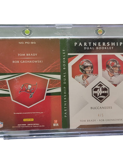 2021 Panini Limited Dual Booklet Tom Brady Rob Gronkowski #PD-BG Auto 4/5