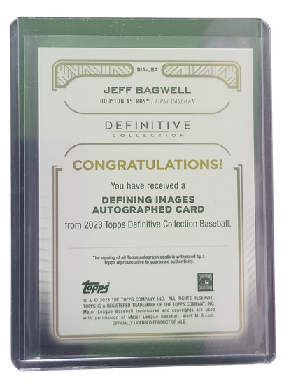 2023 Topps Definitive Collection Jeff Bagwell #DIA-JBA Green 10/10