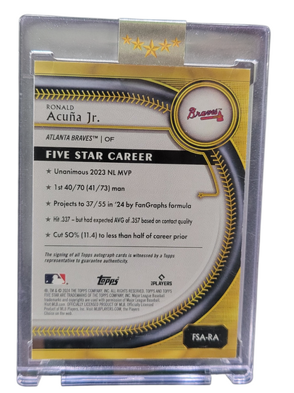 2024 Topps Five Star Ronald Acuña Jr. #FSA-RA Gold 48/50