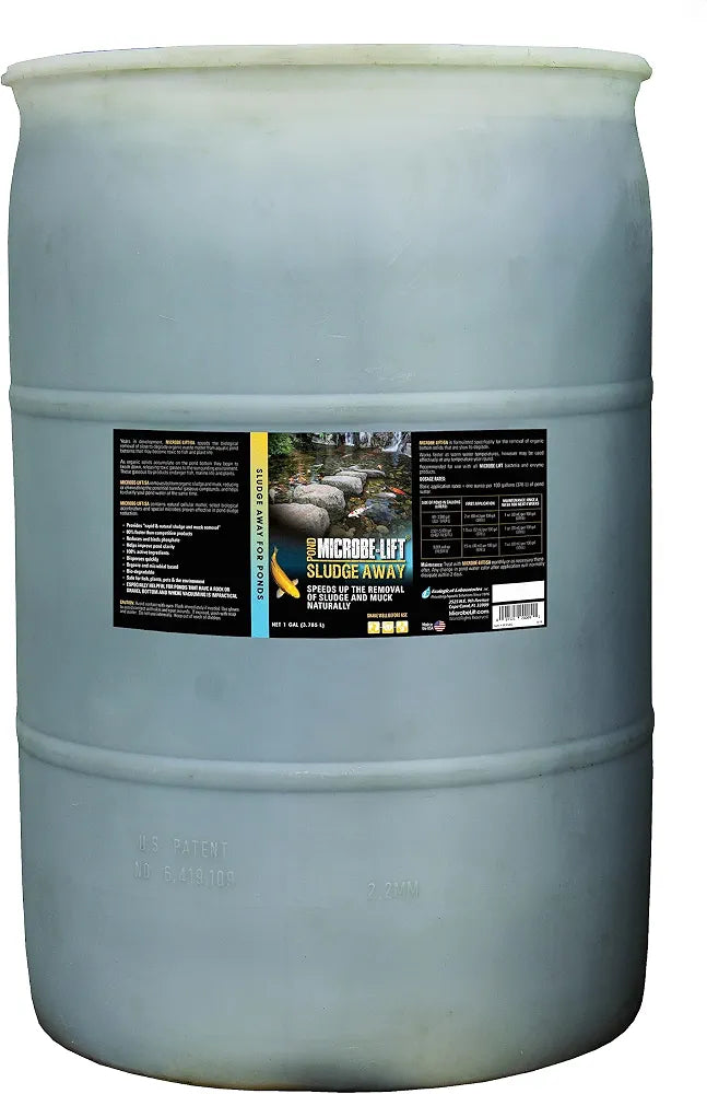 MICROBE-LIFT MLXSA55G Sludge-Away Pond and Outdoor Water Garden Sludge Remover, OK for Koi Fish, Plant Life, and Decor, 55 Gallons