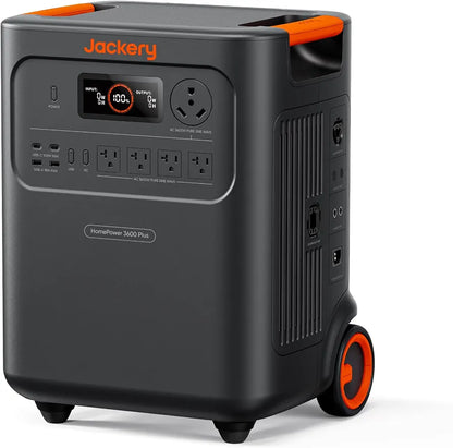 Jackery HomePower 3600 Plus Portable Power Station, 3600W AC Output, 3584Wh LFP Solar Generator, Expandable up to 21kWh, Essential Home Backup for Home Use, Emergencies, RV