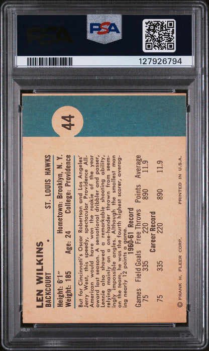 1961 Fleer Lenny Wilkins #44 PSA 6