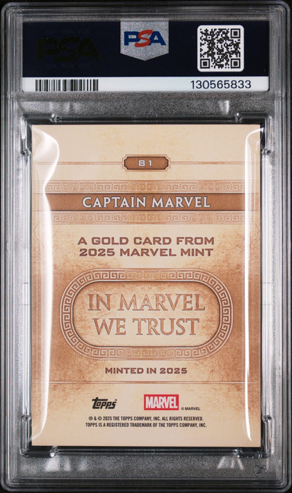 2025 Topps Mint Marvel Orange Captain Marvel #81 /125 PSA 9