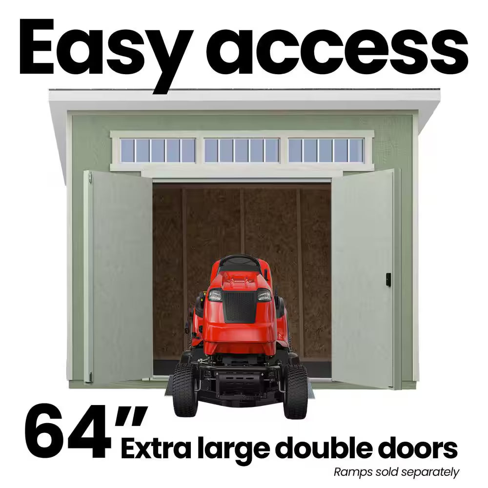 Do-It Yourself Olympia 10 Ft. X 7.5 Ft. Modern Lean-To Multi-Purpose Outdoor Wood Shed with Transom Windows (75 Sq. Ft.)
