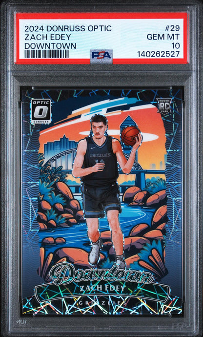 2024 Donruss Optic Downtown Zach Edey #29 PSA 10