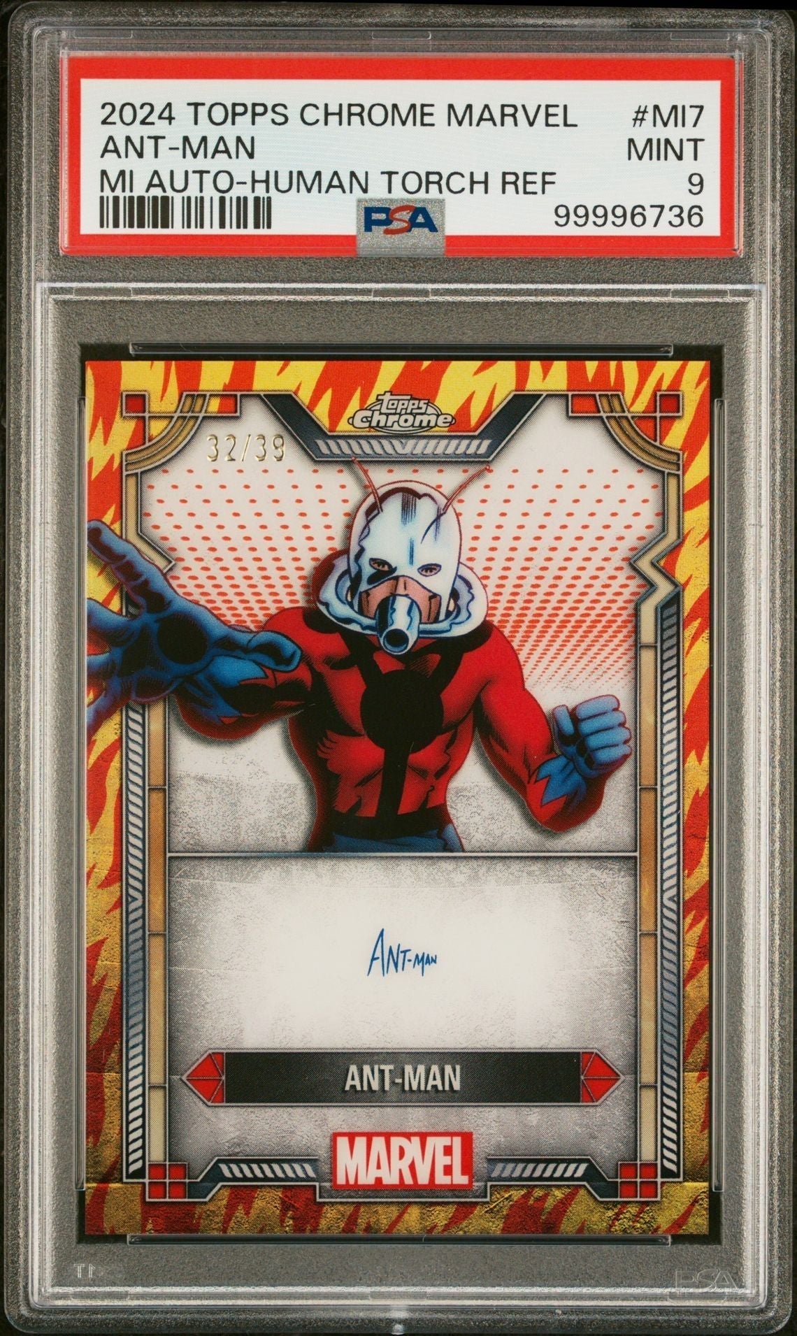 2024 Topps Chrome MI Auto Ant-Man #MI7 /39 PSA 9