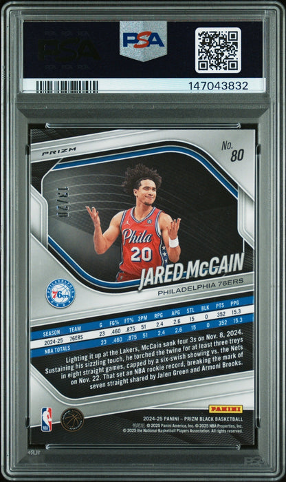2024 Panini Prizm Black Cherry Blossom Jared Mccain #80 /20 PSA 10