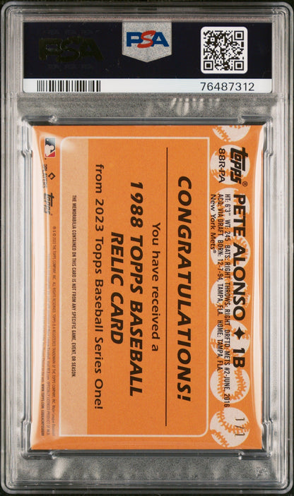2023 Topps 1988 Topps Baseball Relics Platinum 1/1 Pete Alonso #88RPA PSA 9