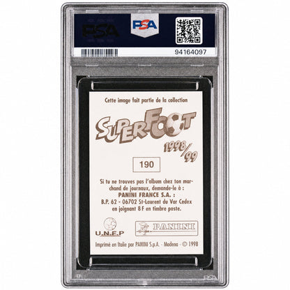 1998 Panini Superfoot Zinedine Zidane #190 PSA 10