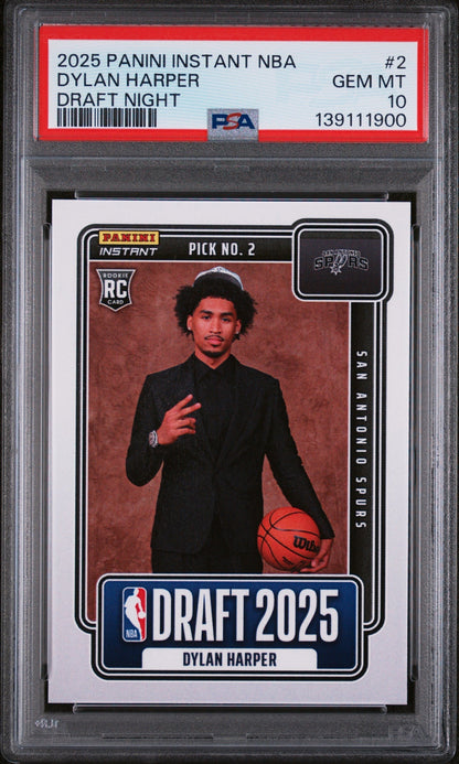 2025 Panini Instant Draft Night Dylan Harper #NBADN2 /5547 PSA 10
