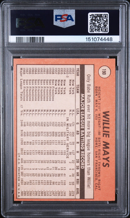1969 Topps Willie Mays #190 PSA 5