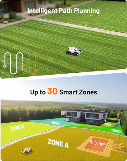 Mammotion LUBA 3 AWD 3000H Robot Lawn Mower for 0.75 Acre, 360° LiDAR+NetRTK+AI Vision Tri-Fusion Positioning, All-Wheel-Drive for 80% Slopes, 30 Multi-Zone Management, Cutting Height 2.2"-4.0"