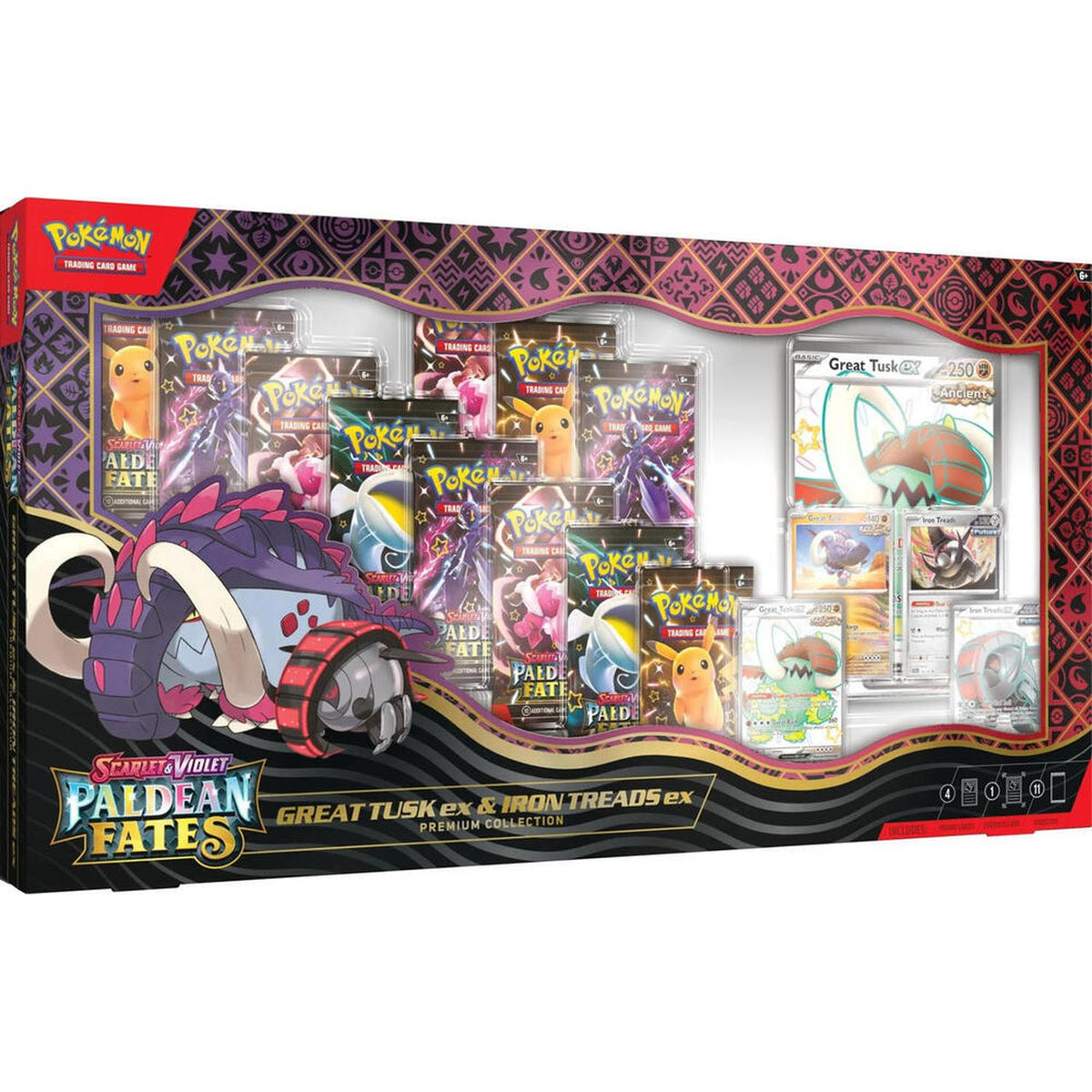 Paldean Fates Great Tusk ex & Iron Treads ex Premium Collection - SV: Paldean Fates (PAF)
