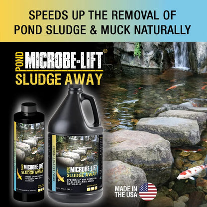 MICROBE-LIFT MLXSA55G Sludge-Away Pond and Outdoor Water Garden Sludge Remover, OK for Koi Fish, Plant Life, and Decor, 55 Gallons