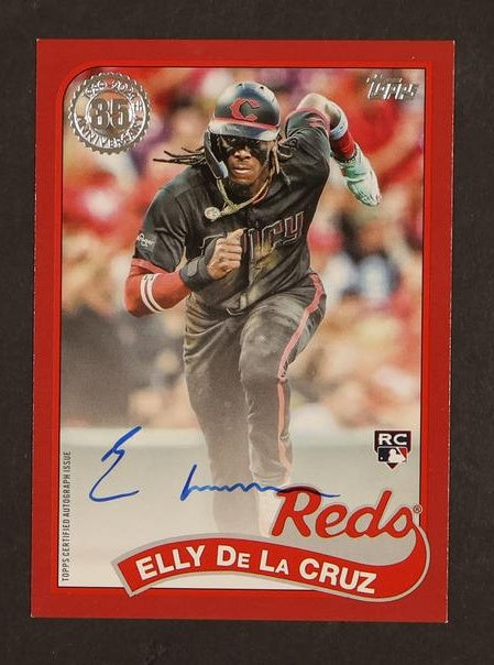 2024 Topps Elly De La Cruz 1989 Topps Baseball Red Rookie /75 Reds Auto