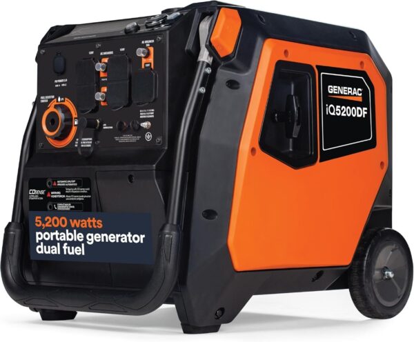 Generac iQ5200 5200W Dual Fuel Portable Inverter Generator