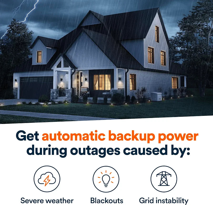 Generac 18kW Whole Home Generator, Transfer Switch & Cellular Capability
