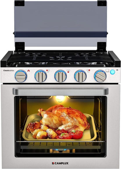 Camplux 21 Inches RV Stove Gas Range Oven 3 Burners Cooktop