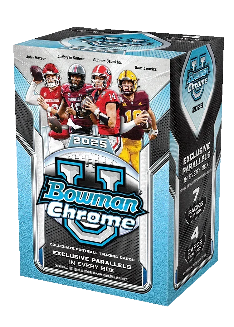 2025 Bowman Chrome University Football Blaster 40 Box Case