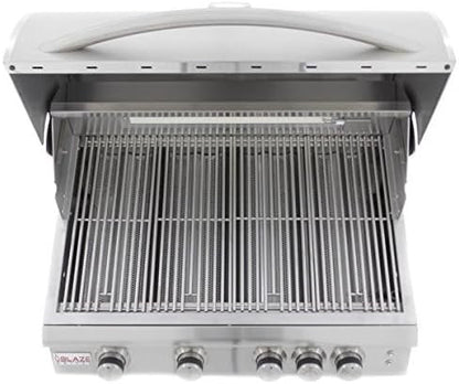 Blaze 32 Inch 4-Burner LTE Gas Grill with Rear Burner and Built-in Lighting System