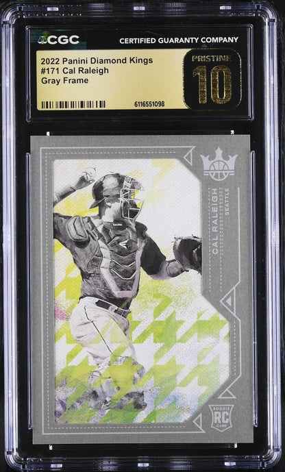 2022 Diamond Kings #171 Cal Raleigh Gray Frame CGC 10