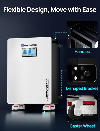 ECO-WORTHY Powermega 48V 314Ah LiFePO4 Energy Storage System with Liber 10KP 10kW Hybrid Inverter, Active Balancing BMS, Battery Built-in Bluetooth&WiFi, Communication for Home Backup, Off-Grid