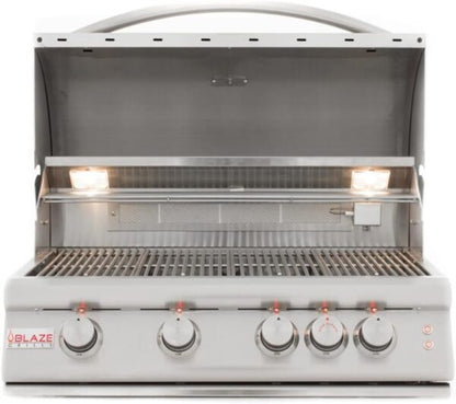 Blaze 32 Inch 4-Burner LTE Gas Grill with Rear Burner and Built-in Lighting System