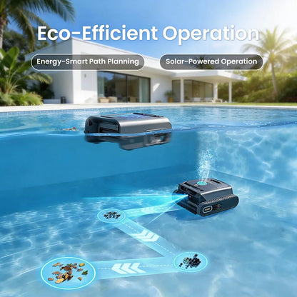 AIPER Experts Duo: Cordless Pool Cleaner Robot & Solar Pool Skimmer, Gray