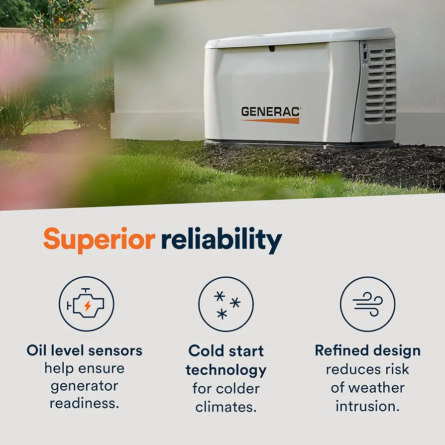 Generac 18kW Whole Home Generator, Transfer Switch & Cellular Capability