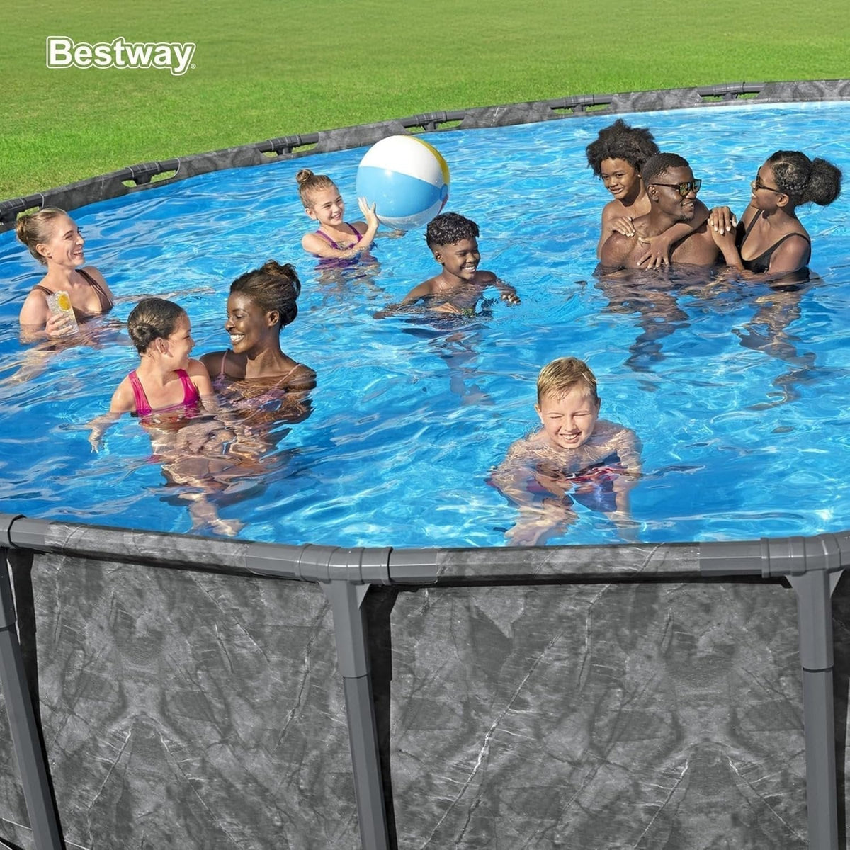 Bestway APX 365 18’x52″ Round Above Ground Swimming Pool Set with Pump & Ladder
