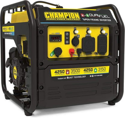 Champion 4250-Watt Dual Fuel RV Ready Open Frame Inverter Generator