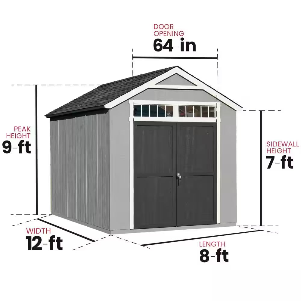Majestic Do-It-Yourself 8 Ft. X 12 Ft. Outdoor Wood Storage Shed with Transom Windows and Wrap around Loft (96 Sq. Ft.)