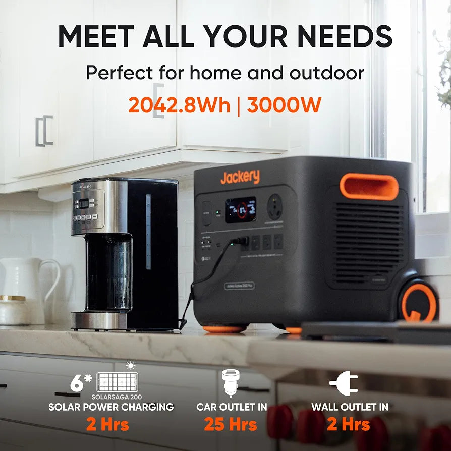 Jackery Explorer 2000 Plus Portable Power Station, 2042Wh, 3000W AC Output