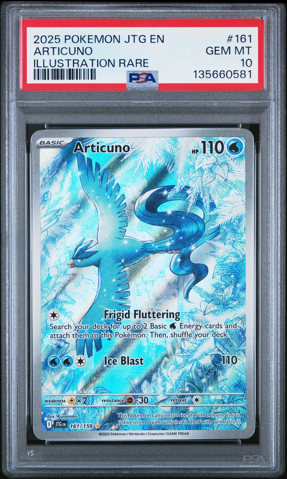 2025 Pokemon Scarlet and Violet Journey Together Illustration Rare Articuno #161 PSA 10